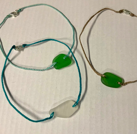Sea Glass Braided Anklet