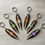 Hibiscus Surfboard Keychain