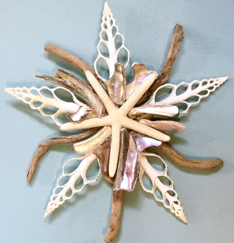 Abalone Driftwood Star Wall Decor