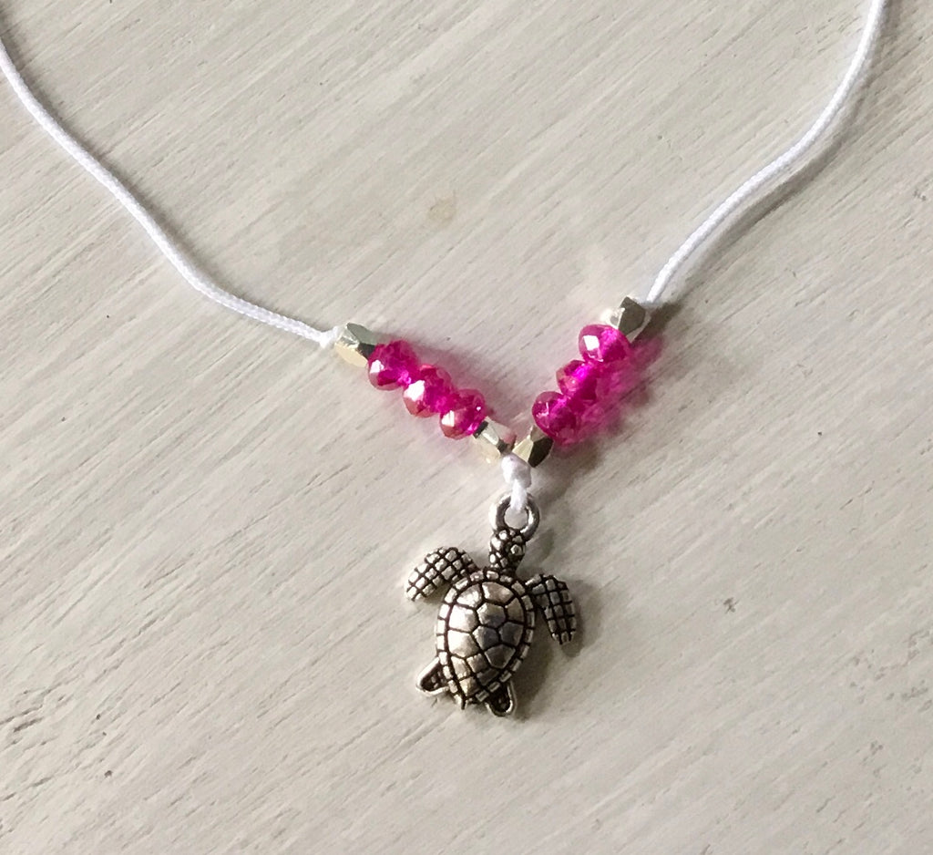 Sea Turtle Crystal Cord Necklace