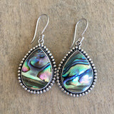 Abalone Peti Point Tear Drop Earrings