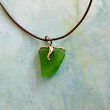 Simple Seaglass Pearl Leather Necklace