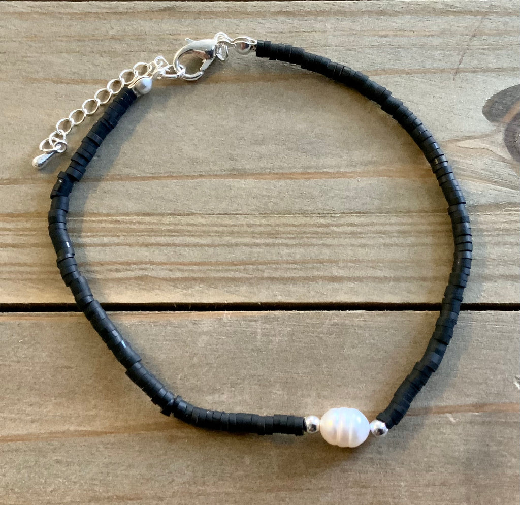 Puka Style Pearl Anklet