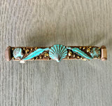 Patina Shell Motif Leather Hair Clip
