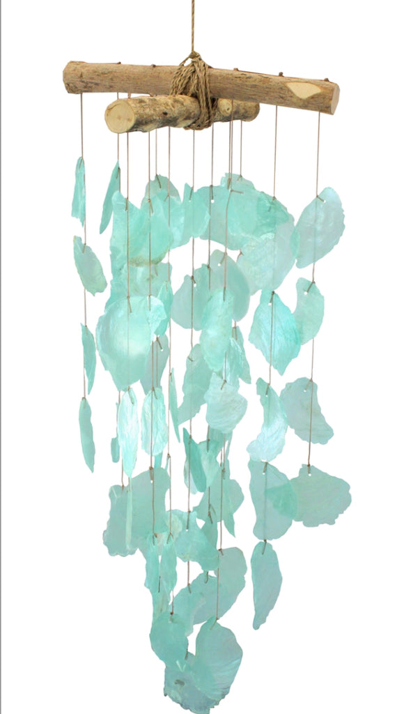 Aqua Capiz Shard Windchime