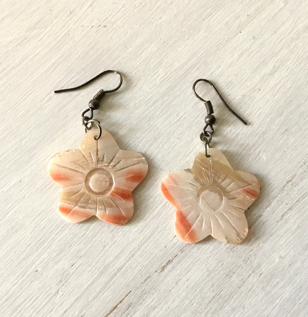 Red Abalone Themed Shape Earrings