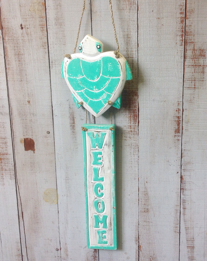 Turtle Welcome Wooden Hanger