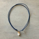 Adjustable Seaglass Leather Necklace