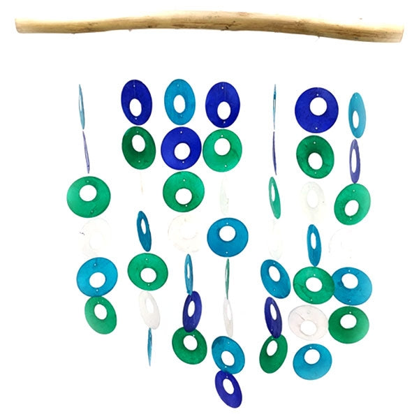 Ocean Hue Capiz Ring Windchime