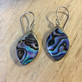 Abalone Design Top Leaf Earrings
