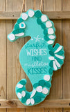 Seahorse Glass Tile Holiday Sign