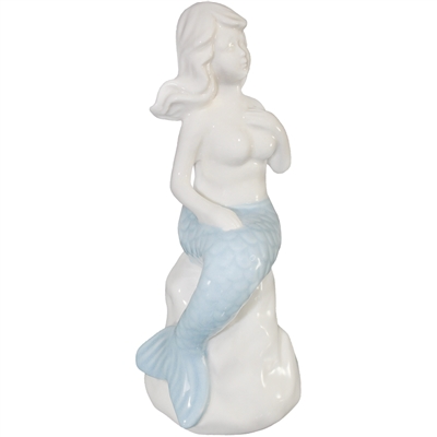 Blue Fin Mermaid Porcelain Figurine