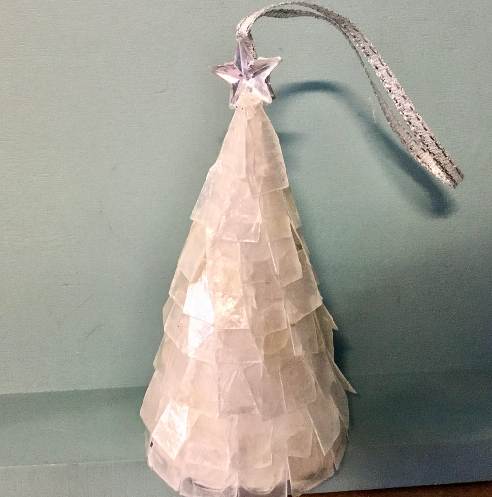 Silver Star Capiz Tree Ornament