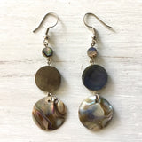 Abalone MOP Circle Drop Earrings