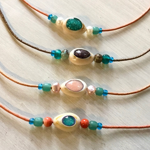 Colorful Cowrie Choker Necklace