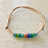 Lagoon Recycled Glass Bead Bracelet