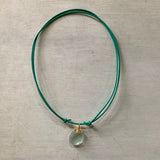Adjustable Seaglass Leather Necklace