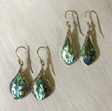 Abalone Filigree Rain Drop Earrings