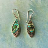 Abalone Filigree Leaf Earrings