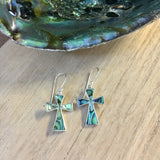 Abalone Cross Earrings