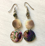 Abalone MOP Circle Drop Earrings