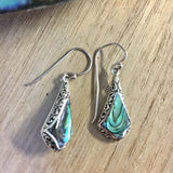 Abalone Diamond Filigree Earrings