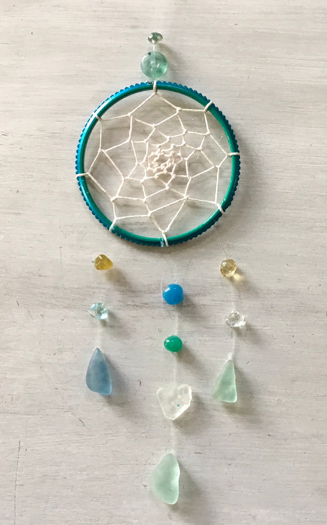 Sea Glass Heart Dream Catcher