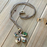 Abalone Flower Silk Beaded Necklace