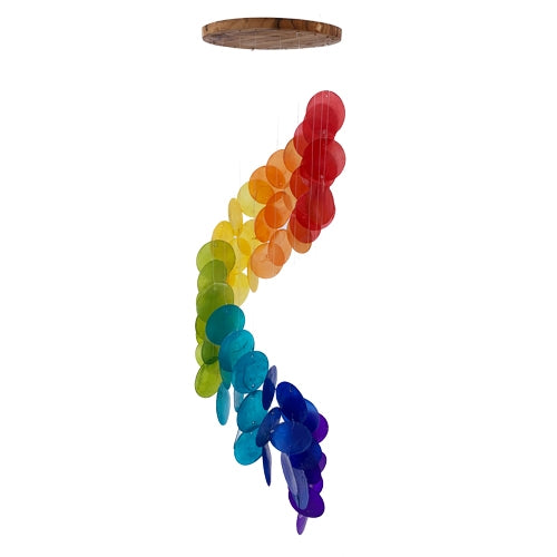 Rainbow Cascade Capiz Windchime