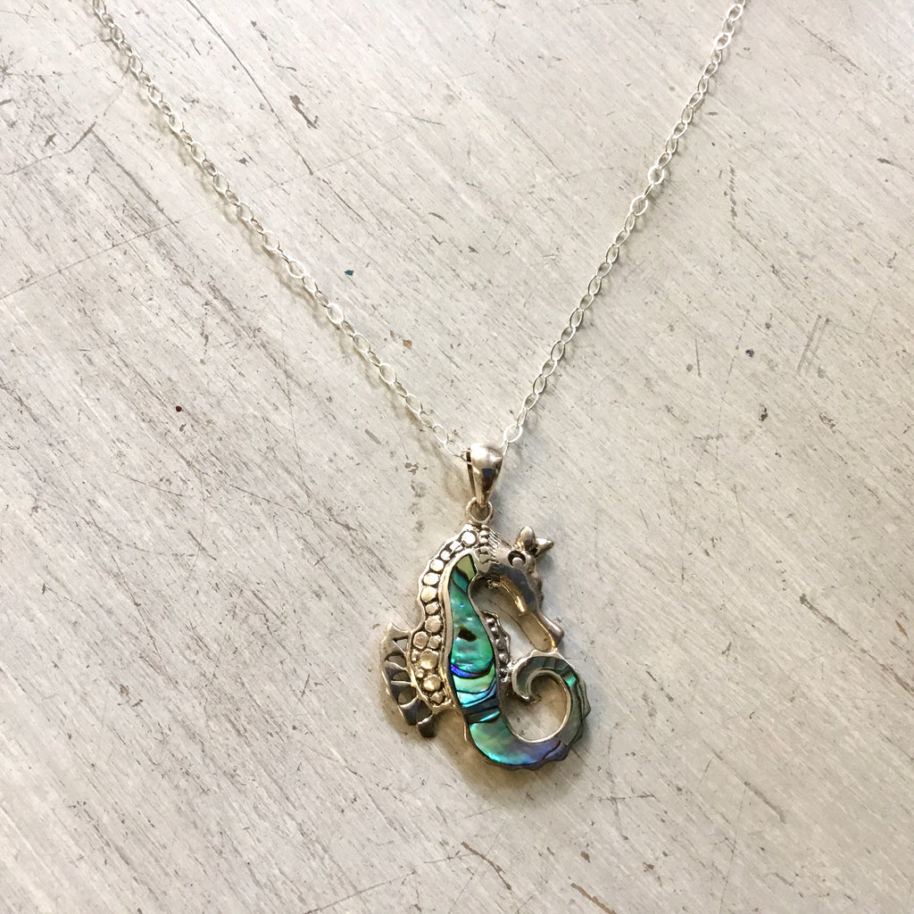 Abalone Seahorse Necklace
