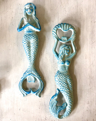 Midwest Craft House Cast Iron Mermaid Bottle Opener – Wall Mount, Beach Cabin Decor, Nautical Bar Tool