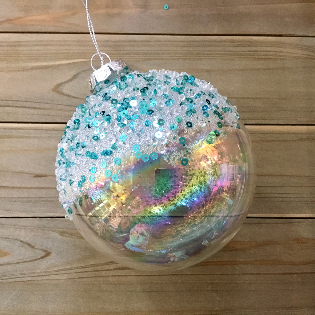 Frosted Bubble Glass Bulb Ornament