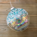 Frosted Bubble Glass Bulb Ornament