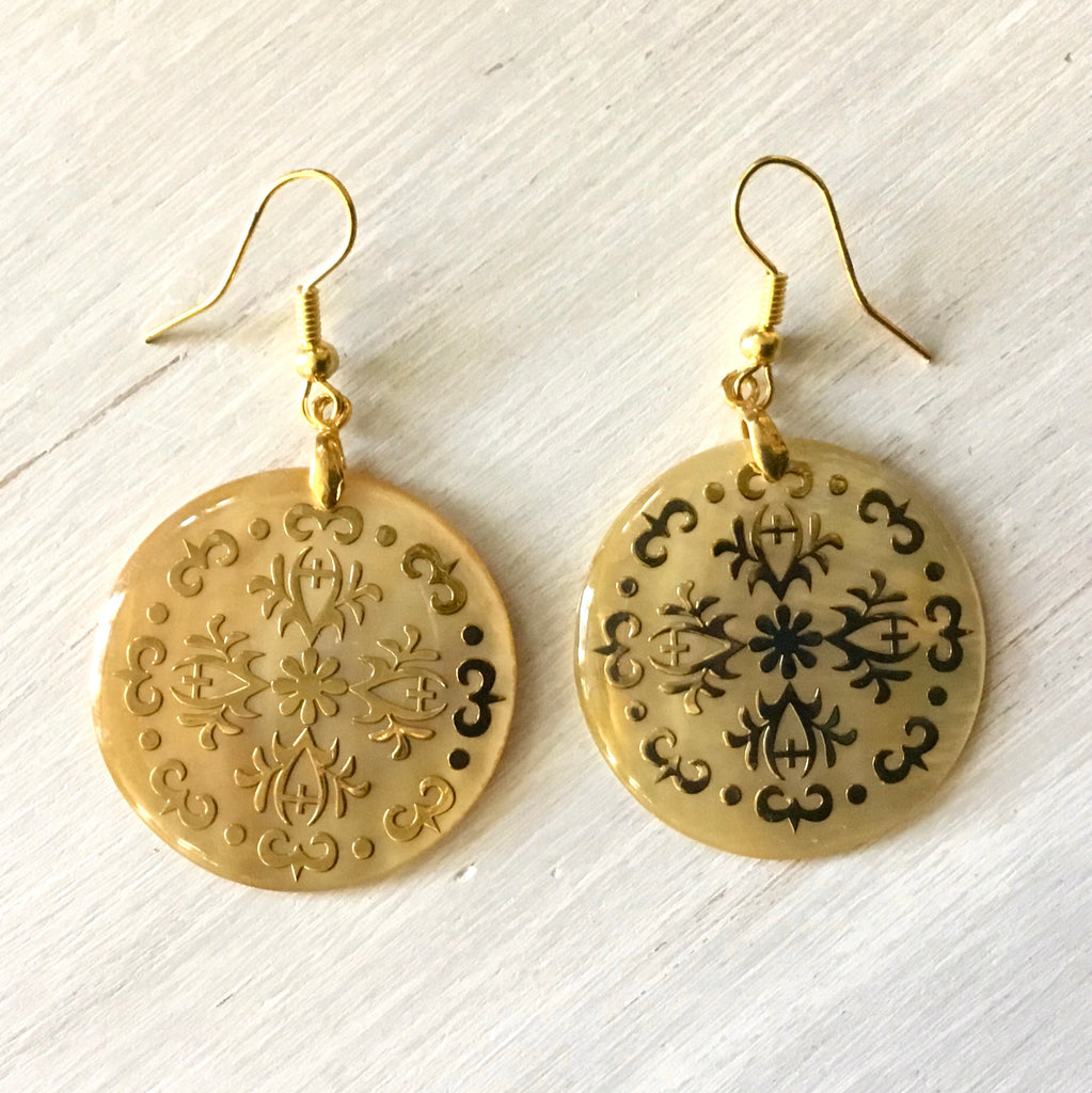 MOP Medallion Earrings