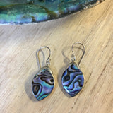 Abalone Design Top Leaf Earrings