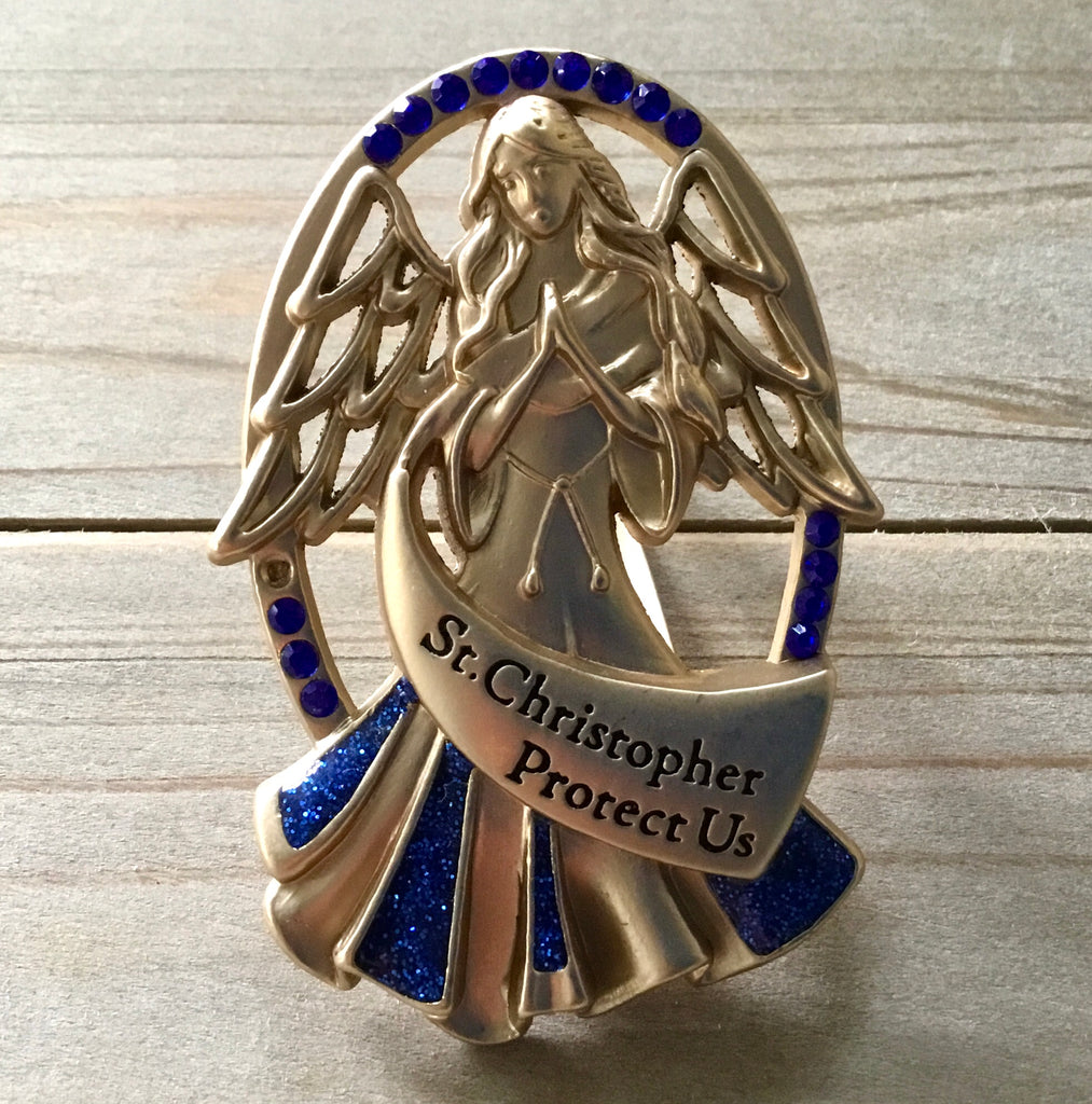 St. Christopher Angel Visor Clip