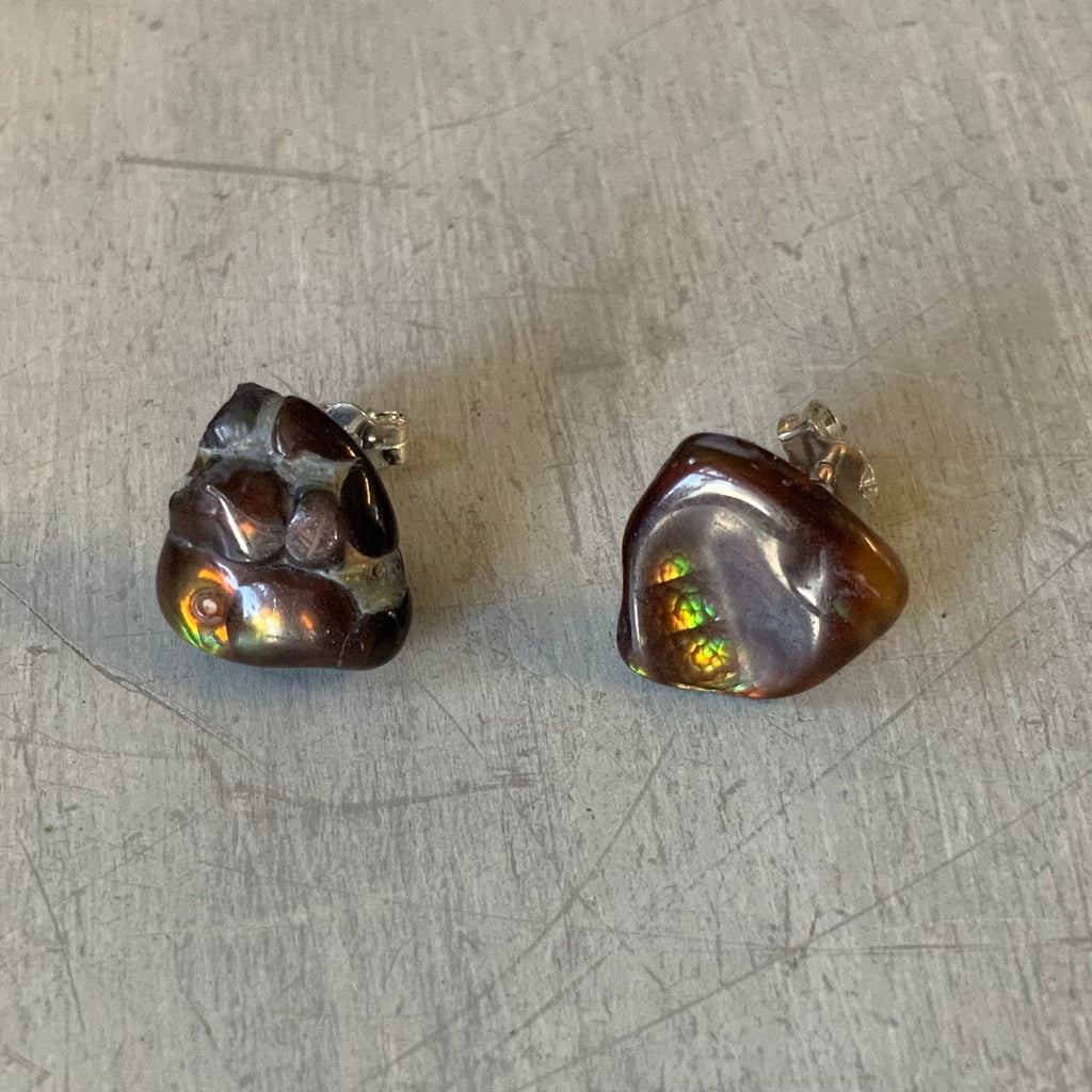 Mermaid Scale Opal Stud Earrings
