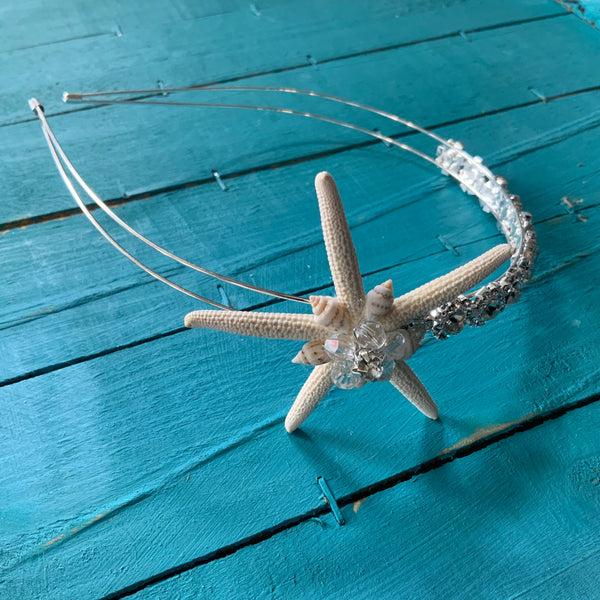 etsy bridal haor accessories star fish Starfish Headband Pearls