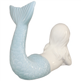 Blue Fin Mermaid Porcelain  Figurine
