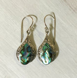Abalone Filigree Rain Drop Earrings