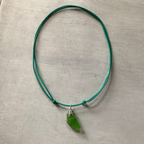 Adjustable Seaglass Leather Necklace