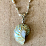 Nautilus Abalone Moonstone Necklace