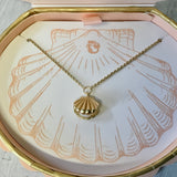 Dainty Clam Shell Pearl Necklace