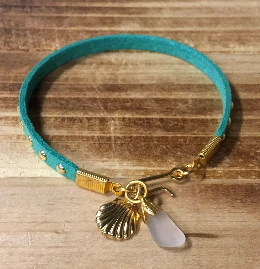 Sea glass Shell Charm Bracelet
