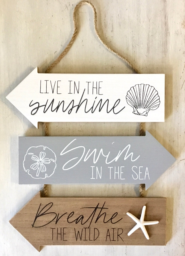 Beach Arrow Rope Sign