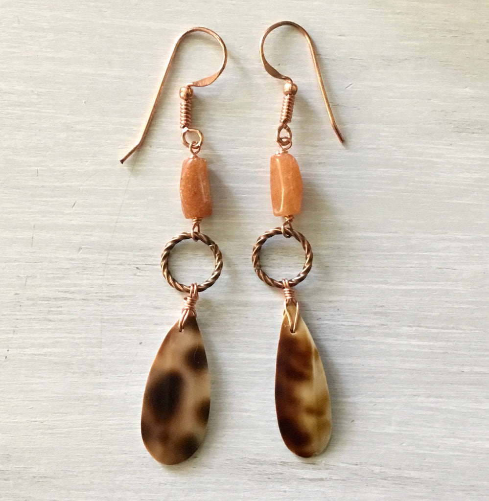 Cowrie Shell Drop Earrings