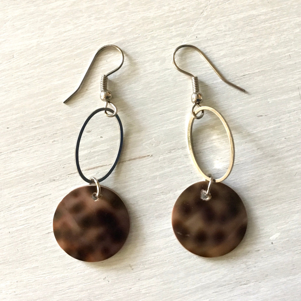 Cowrie Shell Geo Earrings