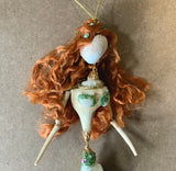Dancing Mermaid Spiral Shell Ornament