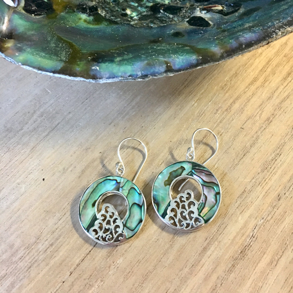 Abalone Wave Donut Earrings