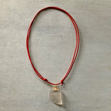 Adjustable Seaglass Leather Necklace